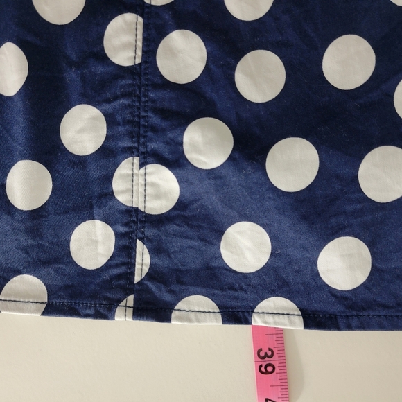 Boden Poplin Polka Dot Sleeveless Split Neck Belted Fit and Flare Midi Dress - Picture 13 of 14